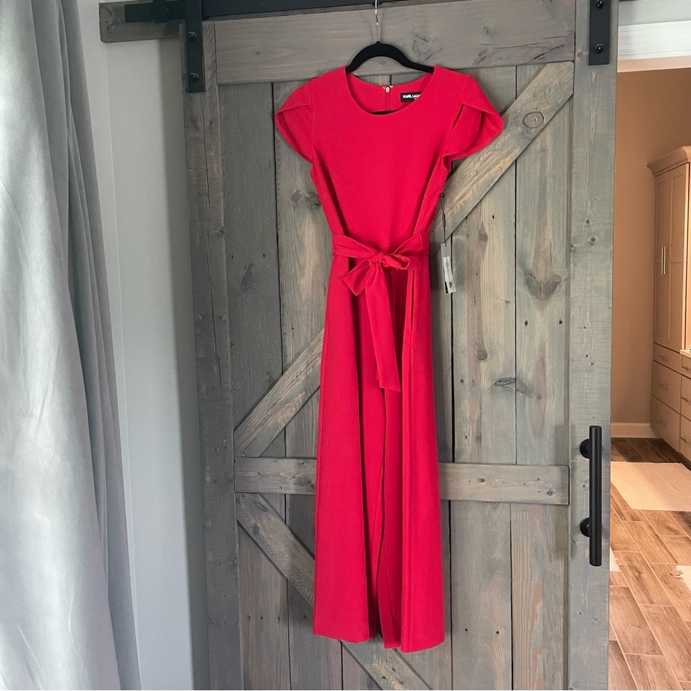 Karl Lagerfeld red jumpsuit NWT